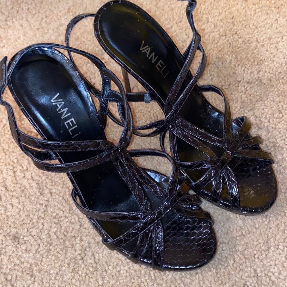 Black Snake Skin Sexy Heels